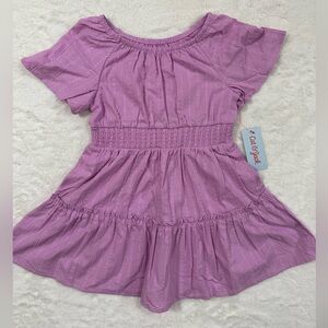 Cat & Jack Girl's Dress Small (6/7) Lilac Lavender Pink Textured Fit & Flare